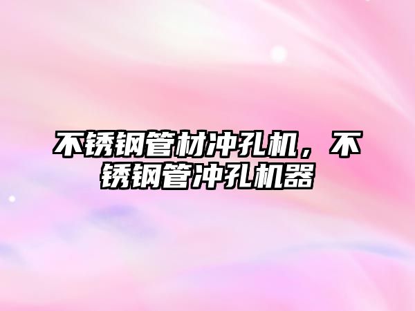 不銹鋼管材沖孔機(jī)，不銹鋼管沖孔機(jī)器