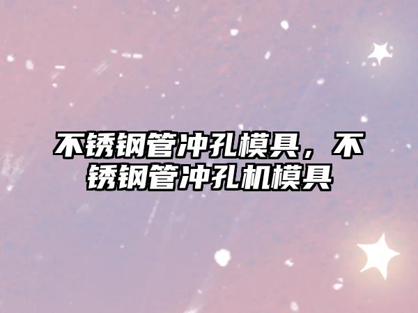不銹鋼管沖孔模具，不銹鋼管沖孔機(jī)模具